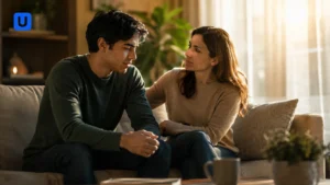 Two people practicing Active Listening and providing Emotional Support in a calm setting