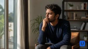 A thoughtful person reflecting on Why Am I Anxious and exploring Psychology concepts.