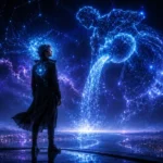 A visionary and modern conceptual psychological art showing the futuristic mindset and rebel nature of Aquarius zodiac sign in Hindi blog.
