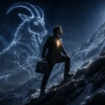 A powerful conceptual psychological art showing the disciplined mindset and ambitious nature of Capricorn zodiac sign in Hindi blog.