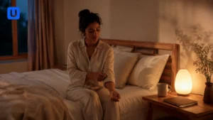 A person experiencing a positive morning mood due to healthy sleep habits and sleep psychology practices.
