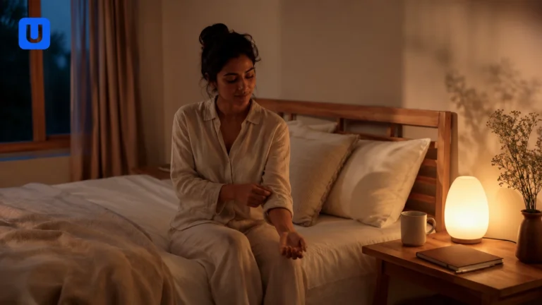 A person experiencing a positive morning mood due to healthy sleep habits and sleep psychology practices.