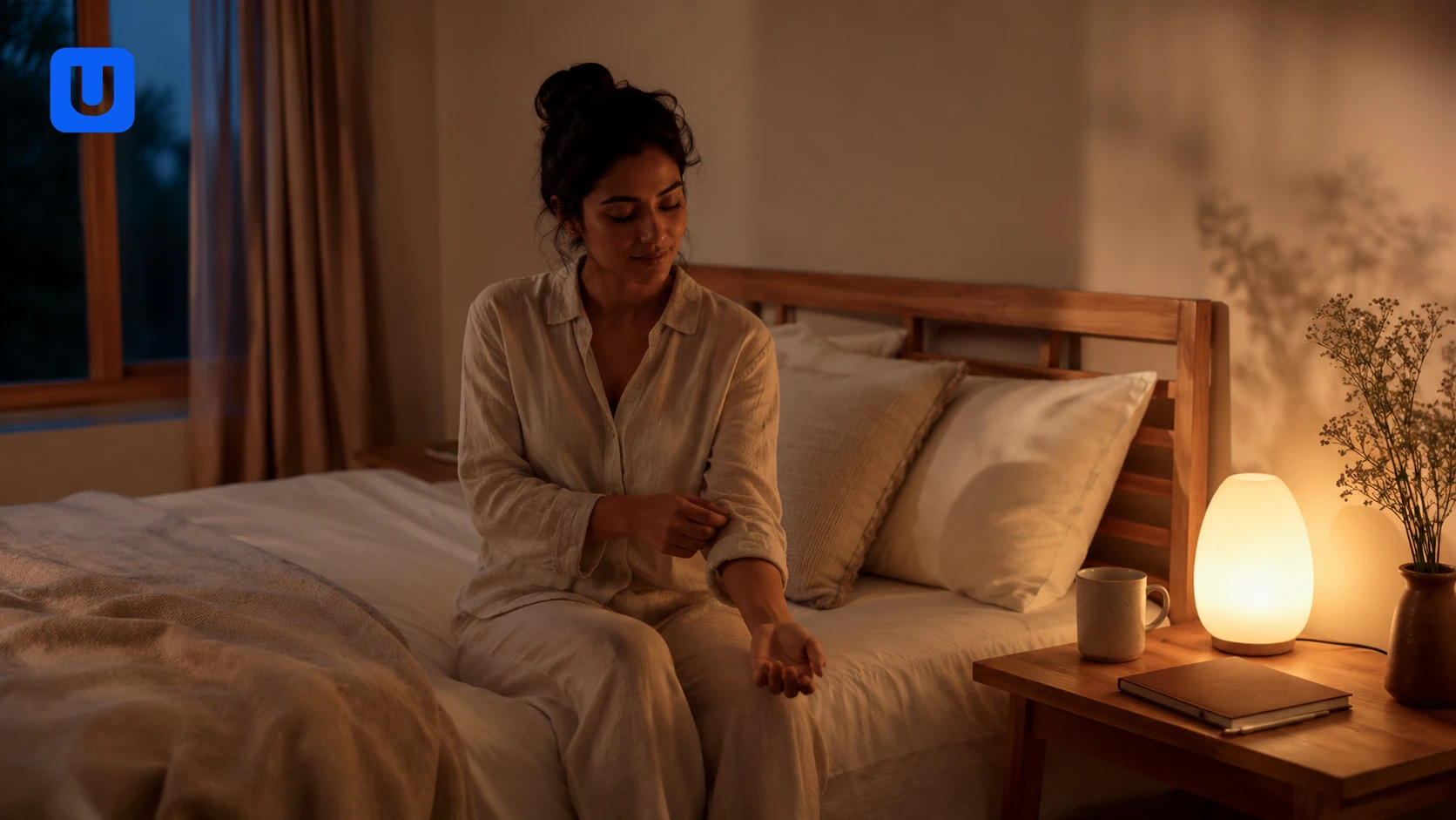 A person experiencing a positive morning mood due to healthy sleep habits and sleep psychology practices.