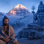 एक व्यक्ति सुबह के समय ॐ नमः शिवाय का जाप करते हुए ध्यान लगा रहा है